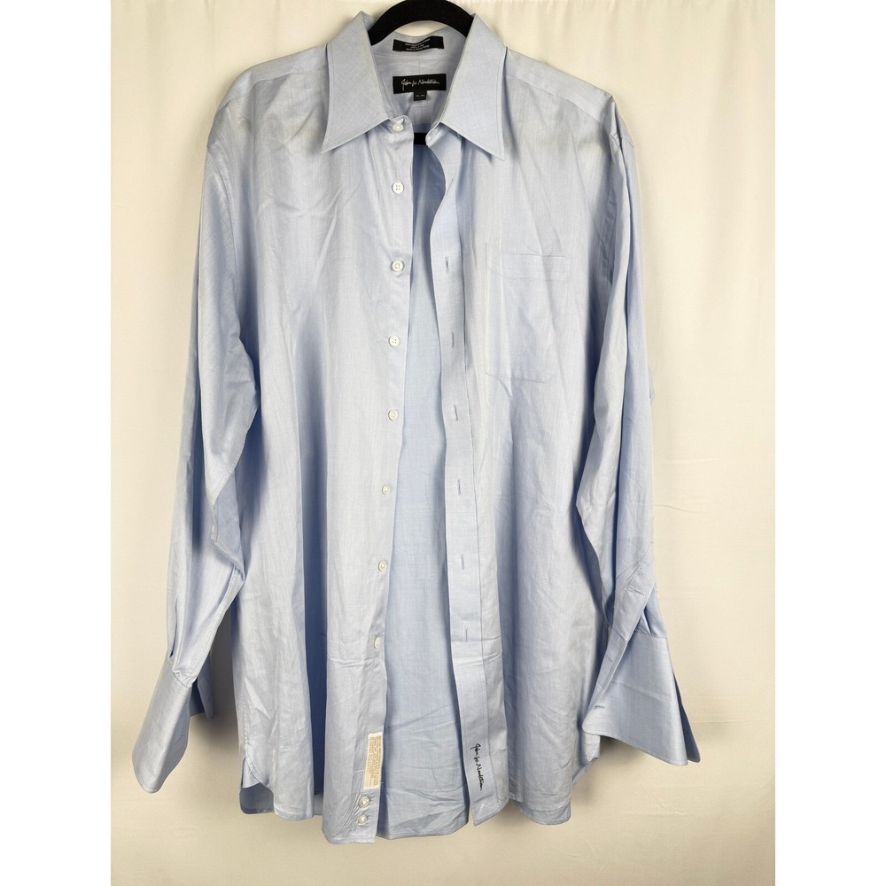 John W. Nordstrom 100% Egyptian Cotton‎ Dress Shirt Light Blue 16-34